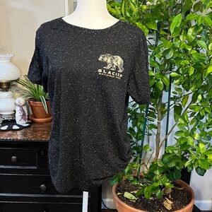Women's Black Speckled Glacier National Park Short Sleeve Tee